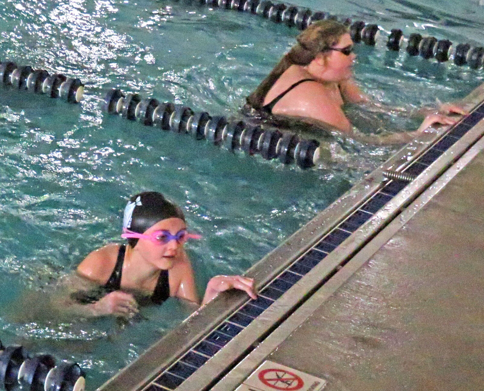 Y Swim Meet - girls ready to start back